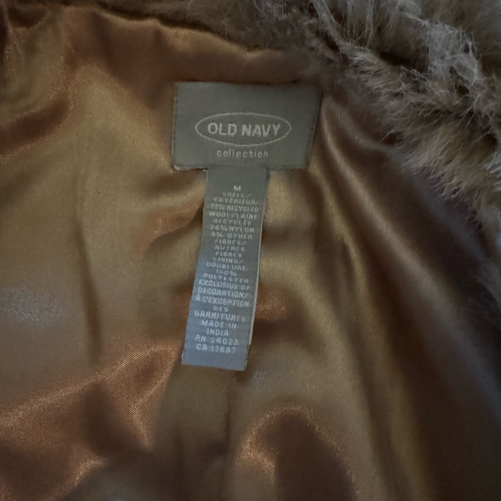 Old Navy Tan Trench Coat with Faux Fur Collar - Picture 3 of 3